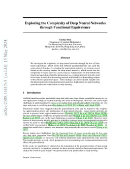 Exploring the Complexity of Deep Neural Networks through Functional
  Equivalence
