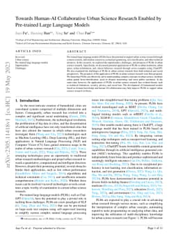 Towards Human-AI Collaborative Urban Science Research Enabled by
  Pre-trained Large Language Models