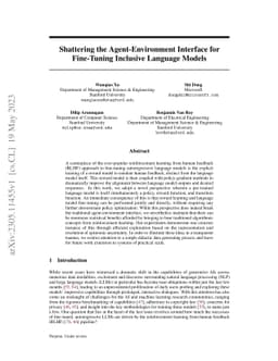 Shattering the Agent-Environment Interface for Fine-Tuning Inclusive
  Language Models