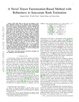 A Novel Tensor Factorization-Based Method with Robustness to Inaccurate
  Rank Estimation