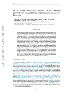 RCOT: Detecting and Rectifying Factual Inconsistency in Reasoning by
  Reversing Chain-of-Thought