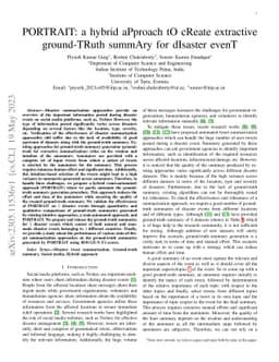 PORTRAIT: a hybrid aPproach tO cReate extractive ground-TRuth summAry
  for dIsaster evenT