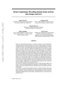 Brain Captioning: Decoding human brain activity into images and text