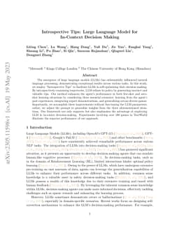 Introspective Tips: Large Language Model for In-Context Decision Making