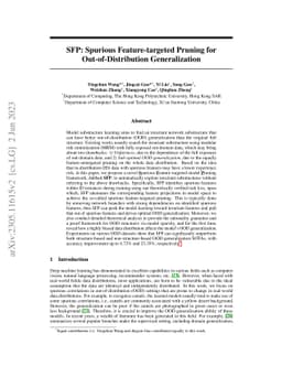 SFP: Spurious Feature-targeted Pruning for Out-of-Distribution
  Generalization