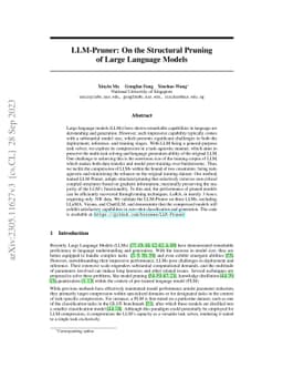 LLM-Pruner: On the Structural Pruning of Large Language Models