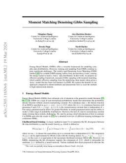 Moment Matching Denoising Gibbs Sampling