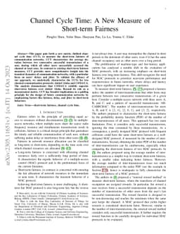 Channel Cycle Time: A New Measure of Short-term Fairness