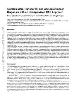 Towards More Transparent and Accurate Cancer Diagnosis with an
  Unsupervised CAE Approach