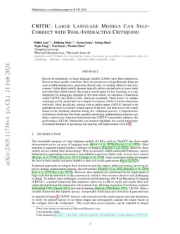 CRITIC: Large Language Models Can Self-Correct with Tool-Interactive
  Critiquing