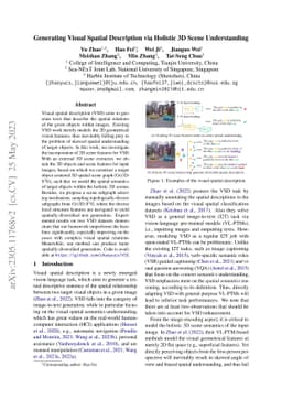Generating Visual Spatial Description via Holistic 3D Scene
  Understanding