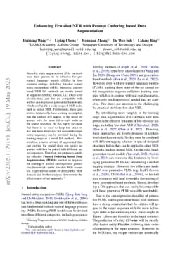 Enhancing Few-shot NER with Prompt Ordering based Data Augmentation