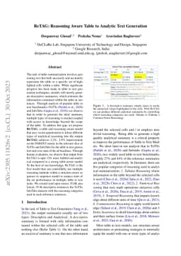 ReTAG: Reasoning Aware Table to Analytic Text Generation