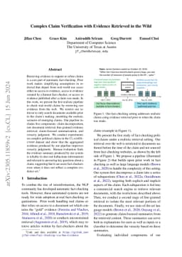 Complex Claim Verification with Evidence Retrieved in the Wild