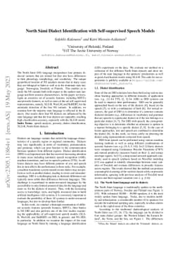 North Sámi Dialect Identification with Self-supervised Speech Models