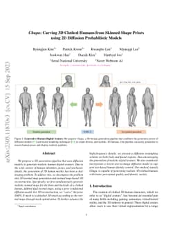 Chupa: Carving 3D Clothed Humans from Skinned Shape Priors using 2D
  Diffusion Probabilistic Models
