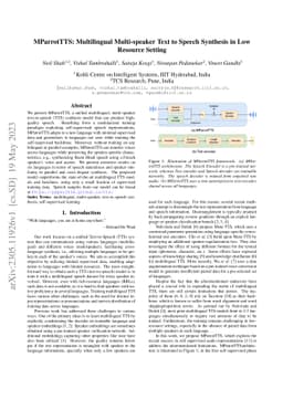 MParrotTTS: Multilingual Multi-speaker Text to Speech Synthesis in Low
  Resource Setting