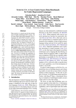 XTREME-UP: A User-Centric Scarce-Data Benchmark for Under-Represented
  Languages