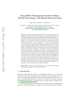 Image2SSM: Reimagining Statistical Shape Models from Images with Radial
  Basis Functions