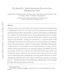 Eye-SpatialNet: Spatial Information Extraction from Ophthalmology Notes