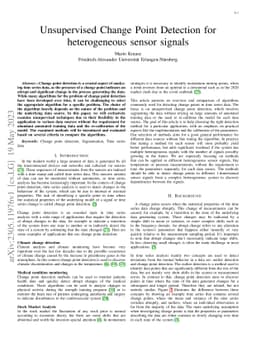 Unsupervised Change Point Detection for heterogeneous sensor signals