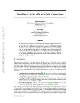 Inventing art styles with no artistic training data