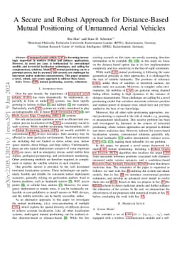 A Secure and Robust Approach for Distance-Based Mutual Positioning of
  Unmanned Aerial Vehicles