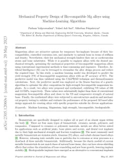 Mechanical Property Design of Bio-compatible Mg alloys using
  Machine-Learning Algorithms