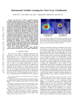 Instrumental Variable Learning for Chest X-ray Classification