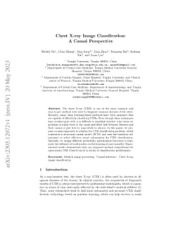 Chest X-ray Image Classification: A Causal Perspective