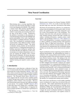 Meta Neural Coordination