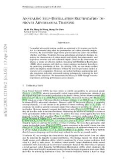 Annealing Self-Distillation Rectification Improves Adversarial Training