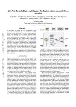 ACA-Net: Towards Lightweight Speaker Verification using Asymmetric Cross
  Attention