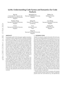 LMs: Understanding Code Syntax and Semantics for Code Analysis