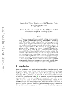 Learning Horn Envelopes via Queries from Large Language Models