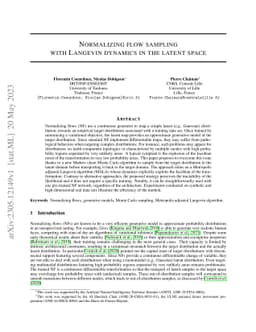 Normalizing flow sampling with Langevin dynamics in the latent space