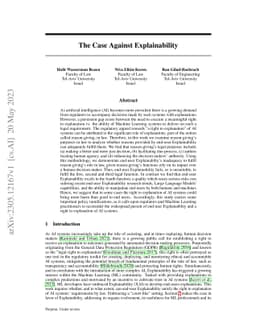 The Case Against Explainability