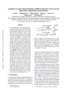 Learning to Compose Representations of Different Encoder Layers towards
  Improving Compositional Generalization