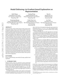 Model Debiasing via Gradient-based Explanation on Representation