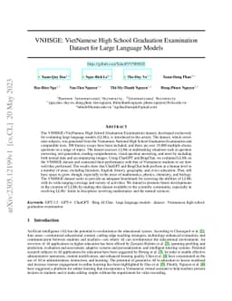VNHSGE: VietNamese High School Graduation Examination Dataset for Large
  Language Models