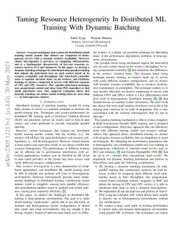 Taming Resource Heterogeneity In Distributed ML Training With Dynamic
  Batching