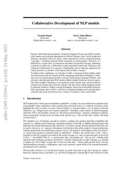 Collaborative Development of NLP models