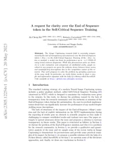 A request for clarity over the End of Sequence token in the
  Self-Critical Sequence Training
