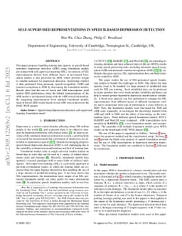 Self-supervised representations in speech-based depression detection