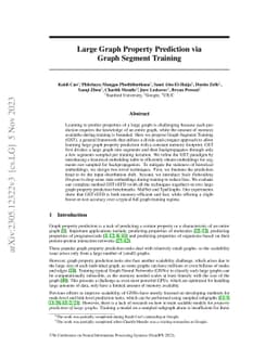 Learning Large Graph Property Prediction via Graph Segment Training