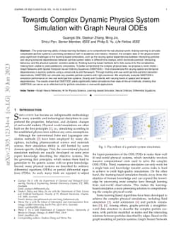 Towards Complex Dynamic Physics System Simulation with Graph Neural ODEs
