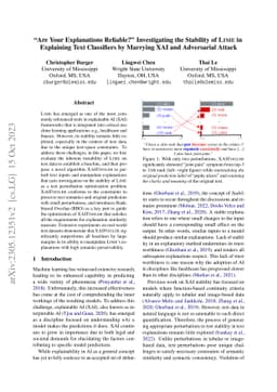 Are Your Explanations Reliable? Investigating the Stability of LIME in
  Explaining Text Classifiers by Marrying XAI and Adversarial Attack