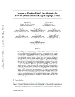Integer or Floating Point? New Outlooks for Low-Bit Quantization on
  Large Language Models