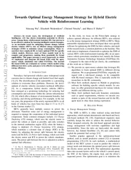 Towards Optimal Energy Management Strategy for Hybrid Electric Vehicle
  with Reinforcement Learning