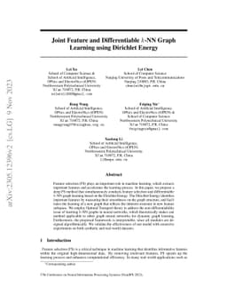 Joint Feature and Differentiable $ k $-NN Graph Learning using Dirichlet
  Energy
